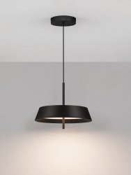 Lampa wisząca LED czarna aluminiowa owalna 45cm nowoczesna minimalistyczna ściemnialna AGUILA LE45706 Luces Exclusivas