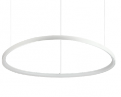 Designerska biała lampa wisząca LED okrągła ring nowoczesna dekoracyjna Gemini sp d105 on-off 2700k 341613 Ideal Lux 