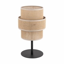 Dekoracyjna lampka stołowa nocna w stylu boho dekoracyjny podwójny abażur z juty do salonu jadalni sypialni CALISTO 5404 TK-Lighting