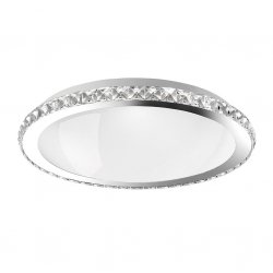 Kryształowy srebrny okrągły plafon lampa sufitowa glamour klasyczny uniwersalny możliwość ściemniania COSQUIN LE42350 Luces Exclusivas 
