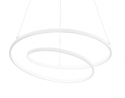 Designerska biała lampa wisząca LED okrągła ring nowoczesna dekoracyjna Oz sp d80 on-off 2700k 342405 Ideal Lux 