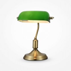 Lampa stołowa nocna biurkowa klasyczna metalowa mosiądz i zieleń Kiwi MAYTONI Z153-TL-01-BS