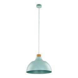 Minimalistyczna lampa wisząca w stylu rustykalnym kolor miętowy z elementem drewnianym CAP MINT 5901 TK-Lighting 
