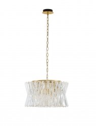 Złota kryształowa lampa wisząca owalna designerska glamour możliwość ściemniania MELUNTO LE45152 Luces Exclusivas