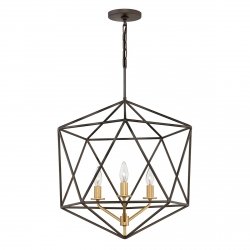 Lampa wisząca żyrandol Astrid geometryczny 3 źródła światła świecznikowy HK-ASTRID-3P HINKLEY 