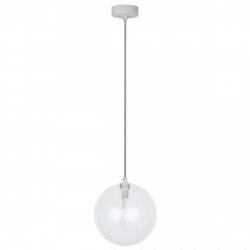 Biała molekularna lampa wisząca transparentny szklany klosz 18cm BUBBLES 1 AZ5953 + AZ5958 Azzardo 