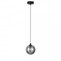 Czarna molekularna lampa wisząca szklany klosz w kolorze dymiony chrom 12cm BUBBLES 1 SMOKY AZ5918 + AZ5956 Azzardo 