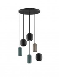 Nowoczesna lampa wisząca cylindryczna brązowa salonowa 6xGU10 10W