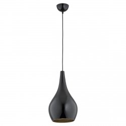 Nowoczesna elegancka szklana lampa wisząca jedno płomienna cała czarna SANTANA 3997 Argon