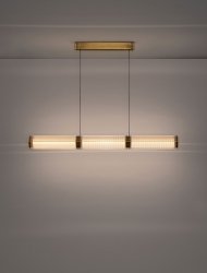 Lampa wisząca LED szklana geometryczna podłużna liniowa designerska nowoczesna ściemnialna TORREV LE46200 Luces Exclusivas