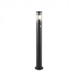 Nowoczesny Antracytowy Słupek Ogrodowy Z Czujnikiem Ruchu Minimalistyczny PALOMA R41719142 RL