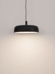 Lampa wisząca LED czarna aluminiowa owalna 40cm nowoczesna minimalistyczna ściemnialna 3000K DORRIA LE46006 Luces Exclusivas