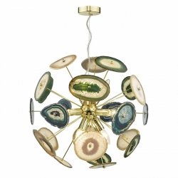 Designerska Lampa Wisząca Złota Art Deco ARCHATES ACH1355 DAR LIGHTING