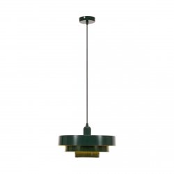 Lampa wisząca zielona metalowa o geometrycznym kształcie dekoracyjna rustykalna RUNA 21443/35/33 Lucide 