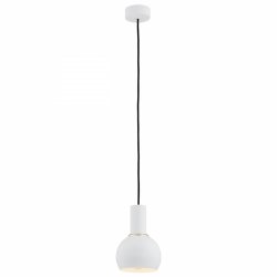 Nowoczesna prosta lampa wisząca biel biały kielich ze złotymi akcentami stal designerska minimalistyczna SINES 4215 Argon