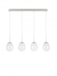 Lampa wisząca wielopunktowa LED srebrna owalna szklana minimalistyczna uniwersalna Luces Exclusivas