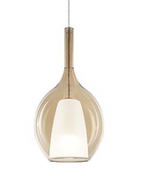 Szklana bursztynowa lampa wisząca nowoczesna designerska salonowa dekoracyjna Kalique sp1-2 d18 360003 Ideal Lux 