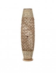 Nowoczesna lampa podłogowa stojąca pleciona kolor drewna rystykalna boho industrialna designerska ZALMONTE LE45379 Luces Exclusivas