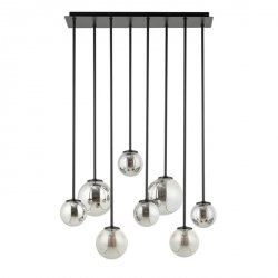 Czarna Lampa Wisząca Minimalistyczna Szare Szklane Klosze TULIA 33494 SIGMA