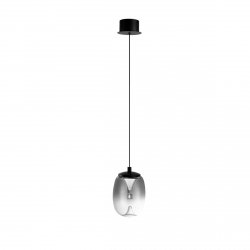 Szklana Designerska Lampa Wisząca LED Dymiony klosz PAMELA 11 AZ6267 AZZARDO