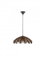 Lampa wisząca brązowa boho pleciona z rattanu ażurowa owalna dekoracyjna Luces Exclusivas