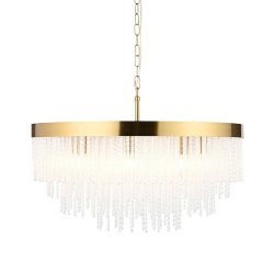 Lampa wisząca szklane pręciki glamour mosiężna okrągła designerska nowoczesna Anistoria 115347 ENDON