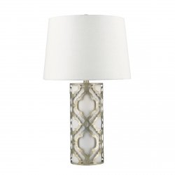 Lampa stołowa Arabella 1 źródło światła postarzane srebro biały abażur GN-ARABELLA-TL-S ELSTEAD LIGHTING