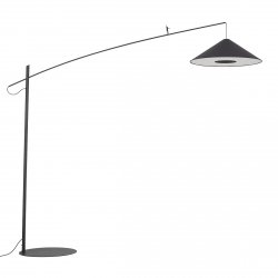 Abażurowa stożkowa lampa stojąca podłogowa łukowa POISE czarny Nowodvorski lighting 11768 salonowa do sypialni lampa stojąca na wysięgniku