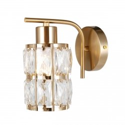 Złoty kinkiet kryształowy salonowy glamour Alma Italux WL-40668-1-HBR