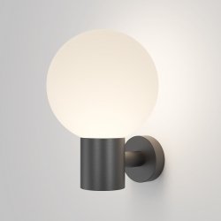 Nowoczesny kinkiet lampa ścienna zewnętrzna na elewację aluminium czarna z kulą Bold MAYTONI O598WL-01B