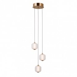 Nowoczesna Dekoracyjna Lampa Wisząca LED W Kolorze Złotym GANTI PND-34362-3-HBR-OPAL ITALUX