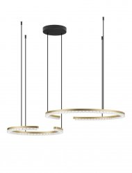 Lampa wisząca LED złota podwójna okrąg ring nowoczesna minimalistyczna ściemnialna Luces Exclusivas 9030959
