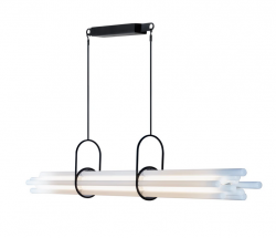 Lampa wisząca podłużna 130cm z dekoracyjnych rurek szklana designerska nowoczesna NL12 DCW Editions