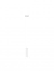 Klasyczna lampa wisząca aluminiowa biała tuba minimalistyczna uniwersalna możliwość ściemniania ZENFARO LE45672 Luces Exclusivas