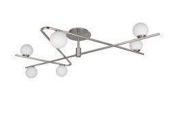 Lampa sufitowa dekoracyjny niklowany plafon w nowoczesnym stylu szklane klosze kule FLAMING 668900607 TRIO SELECT
