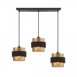 Nowoczesna Lampa Wisząca Dekoracyjne Abażury BANS PND-27467-3-BK-GD ITALUX