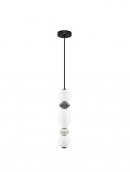 Nowoczesna szara lampa wisząca szklany klosz różne kształty designerska art deco LED możliwość ściemniania MONRETA LE45232 Luces Exclusivas