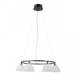 Czarna minimalistyczna okrągła lampa wisząca Żyrandol Montiela Italux PND-34374-6-BK salonowa nad stół