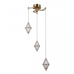 Lampa wisząca Fuente Italux PND-34395-3-HBR ozdobna siatkowany klosz złota