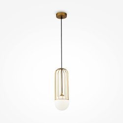 Lampa wisząca złota metalowa biała kula designerska uniwersalna regulacja wysokości Telford MAYTONI P361PL-01G