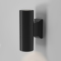 Nowoczesny kinkiet elewacyjny zewnętrzny elegancki aluminium czarny dekoracyjny podświetlający ścianę góra-dół Bowery MAYTONI O574WL-02B