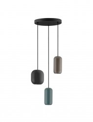 Nowoczesna lampa wisząca cylindryczna brązowa salonowa 3xGU10 10W