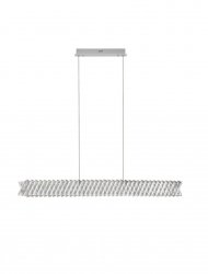Szara kryształowa lampa wisząca LED podłużna designerska glamour możliwość ściemniania CANLIRA LE45158 Luces Exclusivas