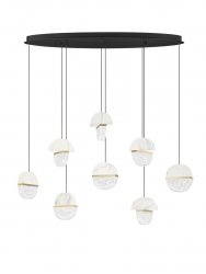 Lampa wisząca wielopunktowa biała LED marmurowe szklane okrągłe klosze 16cm designerska nowoczesna ściemnialna do salonu i sypialni TARREGA LE46191 Luces Exclusivas