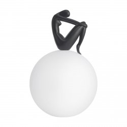 Designerska lampa stołowa dekoracyjna ozdobna kobieca sylwetka czarna szklana kula WOMAN ST-6020-B black Step Into Design