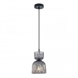  Lampa wisząca Italux Balme PND-3619-1-BK-SG pojedyncza czarna / dymione szkło