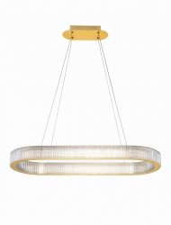 Złoty Żyrandol w Stylu Art Deco Luces Exclusivas YOTAU LE44730 Owalna Lampa Wisząca Nad Stół