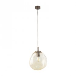 Brązowa lampa wisząca owalny szklany klosz designerska nowoczesna dekoracyjna salonowa LAVA M 11326 TK-LIGHTING