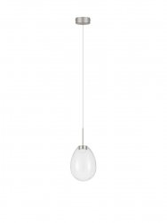 Lampa wisząca LED srebrna owalna szklana minimalistyczna uniwersalna Luces Exclusivas