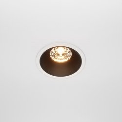 Lampa wpuszczana w sufit minimalistyczna aluminium biało-czarna okrągła Alfa LED MAYTONI DL043-01-15W2.7K-RD-WB-DE